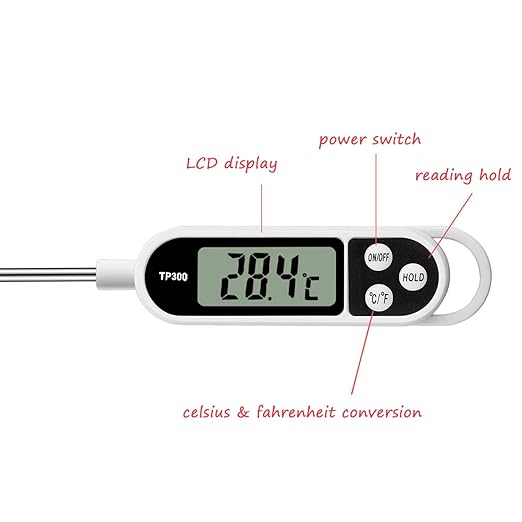 Digital Meat Food Thermometer for Cooking Kitchen BBQ, Probe Instant Read Thermometer with Long Probe for Candy Candle Milk Yogurt Deep Fry Roast Baking Temperature - Image 3