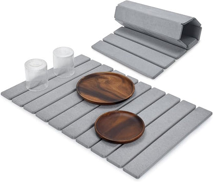 Stone Dish Drying Mats for Kitchen Counter, 24"(L)×16"(W), Drying Collapsible Dish Drying Mat, Eco-Friendly Absorbent Diatomaceous Earth Mats for Dishes Bottles Cups, Match Any Countertop by tdcokhe