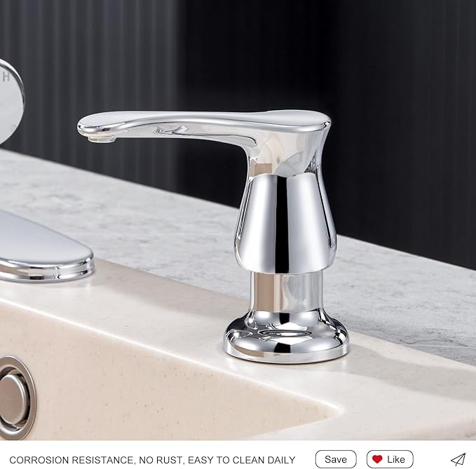 GAGALIFE Kitchen Sink Soap Dispenser Chrome, Under Sink Soap Dispenser with 40" Silicone Extension Tube Kit,Say Goodbye to Frequent Refills - Image 7