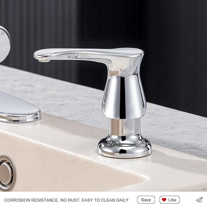 GAGALIFE Kitchen Sink Soap Dispenser Chrome, Under Sink Soap Dispenser with 40" Silicone Extension Tube Kit,Say Goodbye to Frequent Refills - Image 7