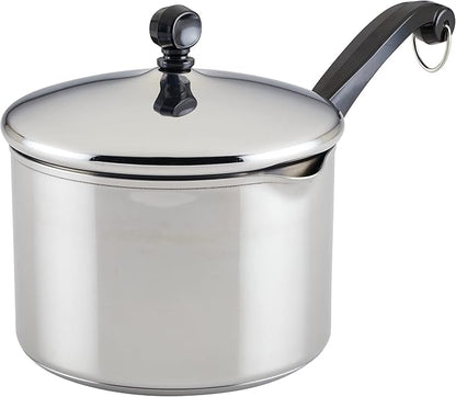 Farberware Classic Stainless Steel 3-Quart Covered Straining Saucepan - - Silver by Farberware