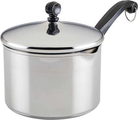 Farberware Classic Stainless Steel 3-Quart Covered Straining Saucepan - - Silver by Farberware