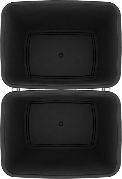 Rev-A-Shelf RV-18KD-18C S Double Pullout Trash Can for Kitchen Cabinets 35 Qt Garbage Recycling Bin on Full Extension Slides, Black