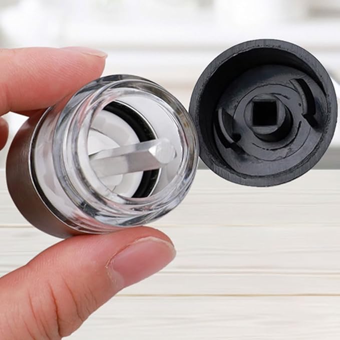 FGDTREE Portable Stainless Steel Salt and Pepper Grinder Mini Grinding Mechanism Kitchen Tool Seasoning Grinder for Cooking Use，Mini Salt and Pepper Grinder Set, Small, White