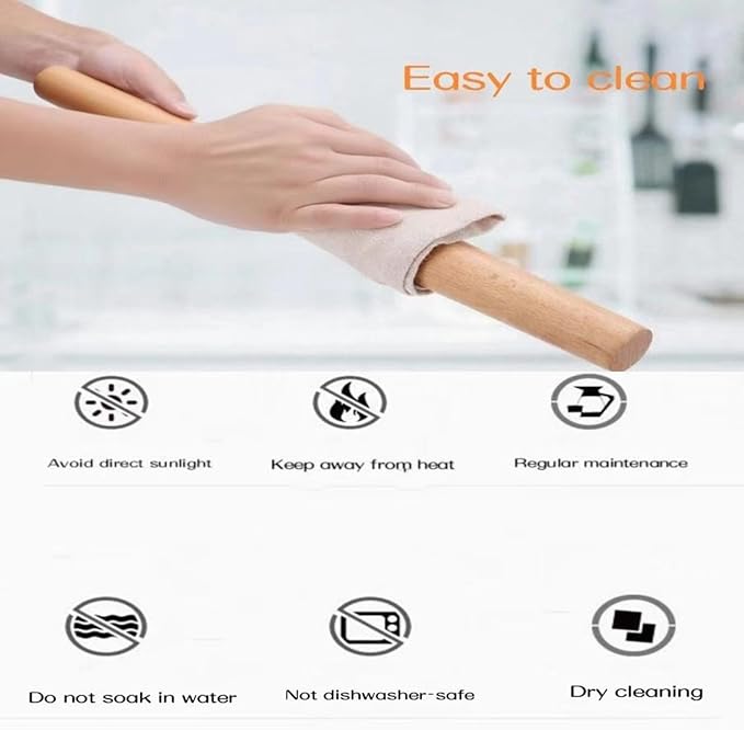 French Rolling Pin,16 Inches Wooden Rolling Pin for Baking,Fondant,Dough Roller for Cookie,Pizza Pie Crust, Pastry, Dough, Essential Kitchen Utensil - Image 6