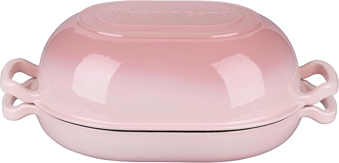 VORRINGARD Enameled Cast Iron Sourdough Bread Oven, Dutch Oven, Loaf Cast Iron Bread Pan for Homemade Bread Baking, Meatloaf Pan with Lid, 7QT, Pink - Image 7