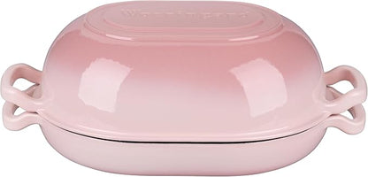 VORRINGARD Enameled Cast Iron Sourdough Bread Oven, Dutch Oven, Loaf Cast Iron Bread Pan for Homemade Bread Baking, Meatloaf Pan with Lid, 7QT, Pink - Image 7