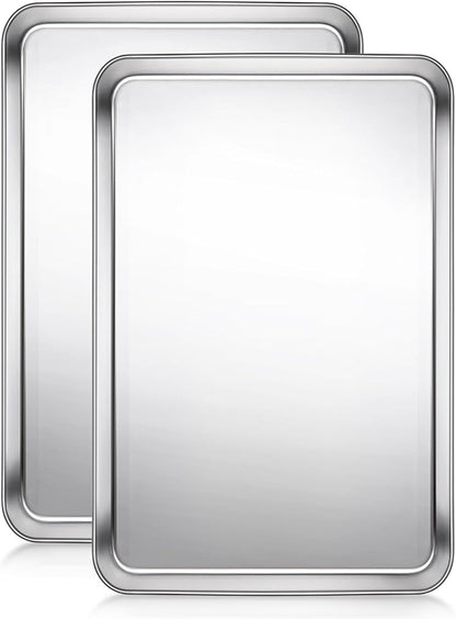 Terlulu Baking Sheet, Cookie Sheet, Stainless Steel Baking Pan, 2 Piece-19.6''x 13.8'' x 1.2'', Large Sheet Pan for Oven, Baking Tray for Baking&Roasting, Nonstick&Nontoxic&Easy Clean by Terlulu