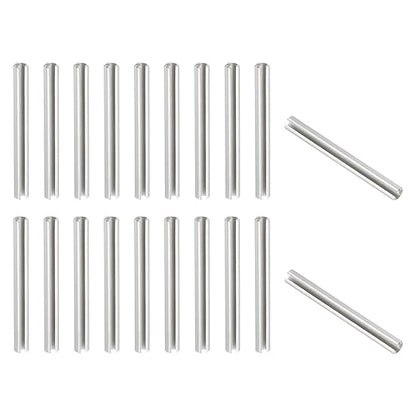 PATIKIL Slotted Spring Pin, 20 Pcs 3/16" x 2" (5.3mm x 50mm) 304 Stainless Steel Split Roll Pins Spring Dowel for Home Improvement Automotive Machine Repair, Silver