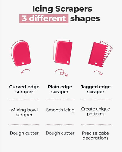 Kootek 71PCs Cake Decorating Kit, Baking Supplies Tools - Includes Cake Stand Turntable, 12 Icing Piping Tips Set, 2 Frosting Spatulas, 3 Scrapers, 50+2 Piping Bags, Coupler, Video Tutorial, Booklet - Image 6