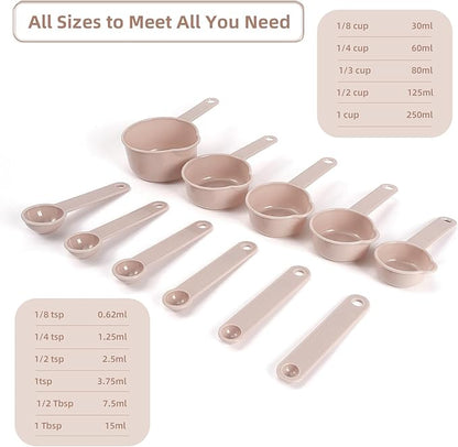11PCS Measuring Spoons and Measuring Cups Set, Stackable Cups and Spoons, Nesting Cups Spoon for Cooking Baking Supplies, Kitchen Gadgets Essentials Tools - Image 3