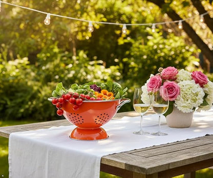 Calypso Basics by Reston Lloyd Powder Coated Enameled Colander, 3 Quart, Orange