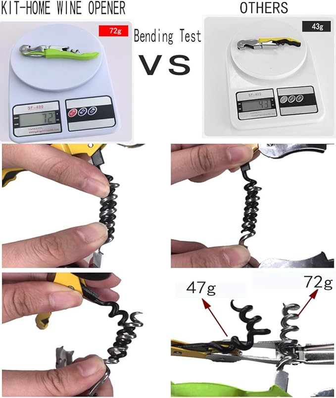 Professional Waiter Corkscrew Wine Openers Set (4 PCS),Upgraded With Heavy Duty Stainless Steel Hinges Wine Key for Restaurant Waiters, Sommelier, Bartenders - Image 5