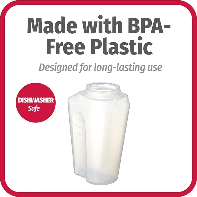 GoodCook 1 Quart Bottle – BPA Free Mixing Pitcher with Lid, Snap Lock Easy Pour Lid, Drink Containers for Fridge, Liquid Storage Container, Jugs for Drinks, Plastic Bottles with Lids - Image 8
