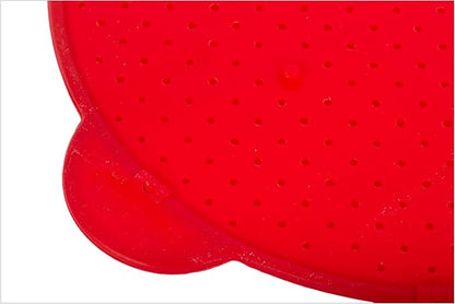 Luciano Housewares Multifunctional Frying Pan Silicone Splatter Screen, Red, Large