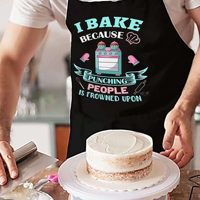 Funny Baking Apron for Women - Cute Cooking Aprons for Adults with 2 Pockets, Baking Supplies &Essentials for Home Bakers, Kitchen Apron Gifts for Mother's Day Birthday Christmas - Image 4