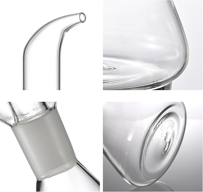 ELETON Conical Borosilicate Glass Olive Oil Dispenser – Non Drip Oil Bottle for Kitchen, Leak Proof Vinegar Cruet, Easy Clean, 12 oz - Image 8