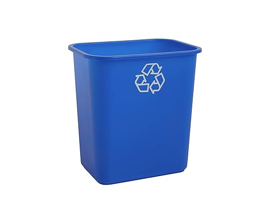 United Solutions 7 Gallon / 28 Quart Space Saving Recycling Bin, Fits Under Desk and Small, Narrow Spaces in Commercial, Kitchen, Home Office, and Dorm, Easy to Clean, Recycle Blue (Pack of 12) - Image 2