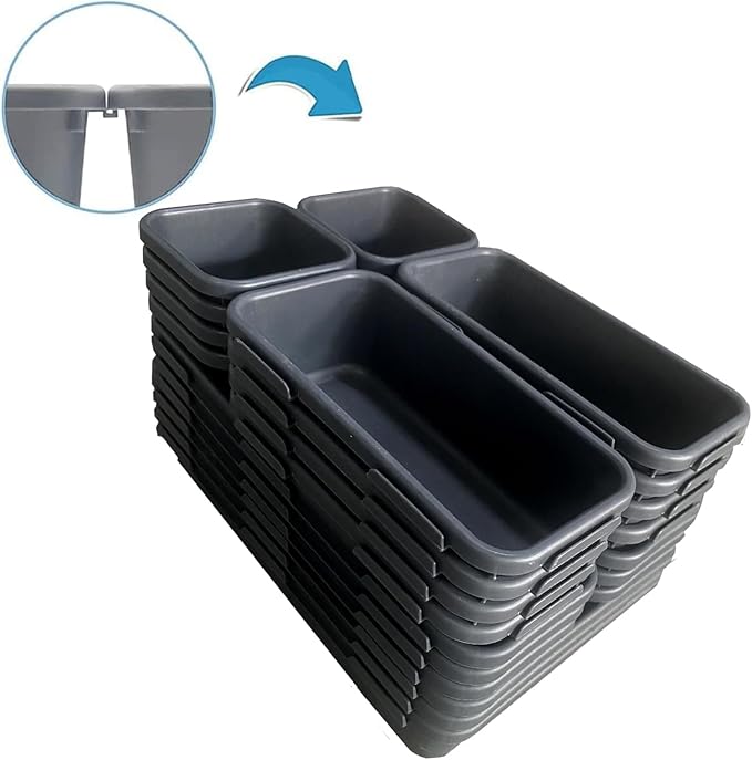 Kutesna 25 PCS Interlocking Desk Drawer Organizer Separator for Office,Bathroom,Kitchen,Makeup,Tool（4 Sizes） - Image 7