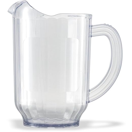 Carlisle FoodService Products Versapour Clear Pitcher Tall Pitcher for Restaurants, Catering, Kitchens, Plastic, 60 Ounces, Clear, (Pack of 6) by CarlisleFoodServiceProducts