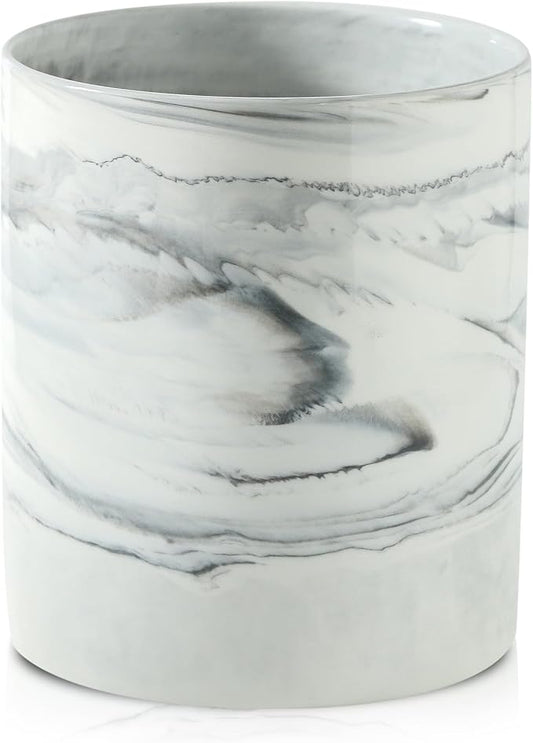 7.2 inch Large Utensil Holder for Kitchen Counter, Golden Marble Utensil Crock Spatula Holder for Countertop Cooking Tools Storage Caddy Farmhouse Kitchen Decor (Marble-Grey) by Howise