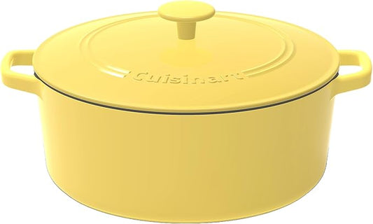Cuisinart Chef's Classic Enameled Cast Iron Round Covered Casserole (Yellow, 7- Quart) by Cuisinart