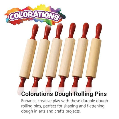 Colorations Natural Wood Rolling Pins, Set of 6, for Kids, Arts & Crafts, 7 Inches x 1 Inch (d), Class Pack, Party Pack, Dough, Clay, Sculpting, 6RP - Image 2