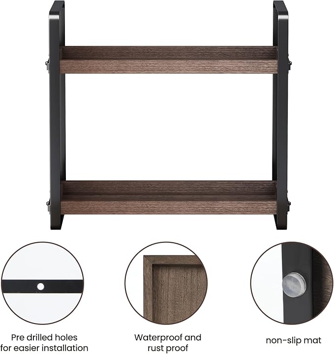 HNRLOY Bathroom Counter Organizer,Bathroom Countertop Organizer,Counter Shelf,Countertop Storage,Organization and Storage,Makeup Shelf,Sink Caddy(Brown 2 Tier) - Image 4