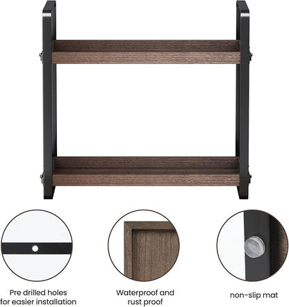 HNRLOY Bathroom Counter Organizer,Bathroom Countertop Organizer,Counter Shelf,Countertop Storage,Organization and Storage,Makeup Shelf,Sink Caddy(Brown 2 Tier) - Image 4