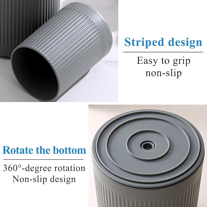 Kyraton Cooking Utensils Holder 2pcs, 360° Rotating Heavy Duty Plastic Kitchen Utensil Holder for Countertop, The Small Utensil Crock for Cutlery Silverware, Tooth Brush, Desk Pencil Pen - Image 8