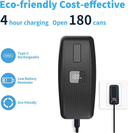 Electric Can Opener with LED Display, USB Rechargeable Electric Can Opener for Seniors & Arthritis, One-Touch Automatic Can Opener, Hands-Free, Smooth Edge, Compact, Cordless