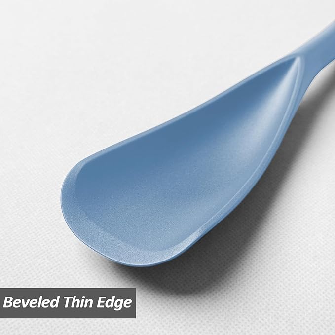 Cooking Spoon for Nonstick Cookwares, VOVOLY Silicone Spoon for Mixing, Scoop, and Scrape,Seamless Design, 12.6'', 2 Pack, Starry Blue - Image 4