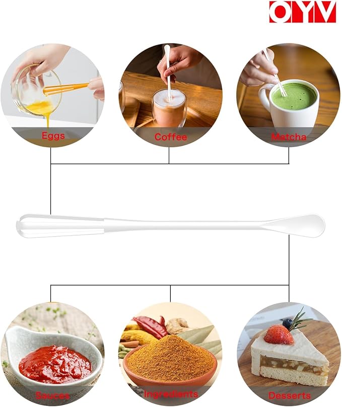 OYV Timeless Kitchen Colors Mini Whisk Set, 8.5 in Mini Whisks for Cooking, 3 Pieces Small Wisk For Whisking, Beating, Blending Ingredients, Mixing Sauces, BPA Free Tiny Whisk - Image 4