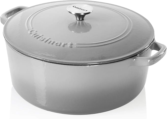 Cuisinart Chef's Classic Enameled Cast Iron Round Covered Casserole (Grey Gradient, 7- Quart) by Cuisinart