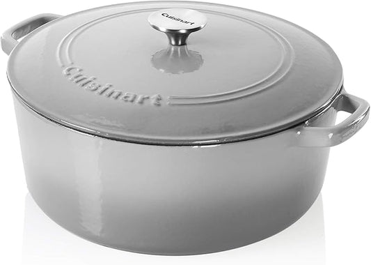 Cuisinart Chef's Classic Enameled Cast Iron Round Covered Casserole (Grey Gradient, 7- Quart) by Cuisinart