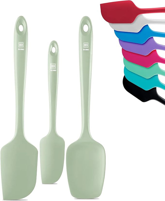 di Oro Living Silicone Spatula Set - Rubber Kitchen Spatulas for Baking, Cooking, Mixing - 600°F Heat-Resistant & BPA Free Silicone Scraper Spatulas for Nonstick Cookware - Dishwasher Safe (3pc, Sage) by DIORO