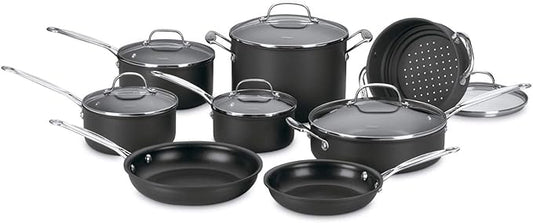 Cuisinart 14-Piece Cookware Set, Chef's Classic NonStick Hard Anodized, Gray, 66-14N by Cuisinart