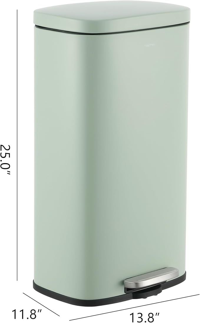 happimess HPM1011H Curtis 8-Gallon Step-Open Trash Can, Fingerprint Resistant, Modern, Minimalistic for Home, Kitchen, Laundry Room, Office, Bedroom, Bathroom, Pistachio Gelato - Image 4