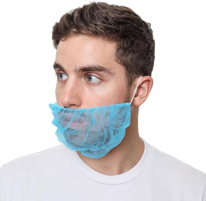 Beard Nets, Disposable Beard Covers, Beard Net for Food Service, Cooking, Cleaning, 18" and 21"