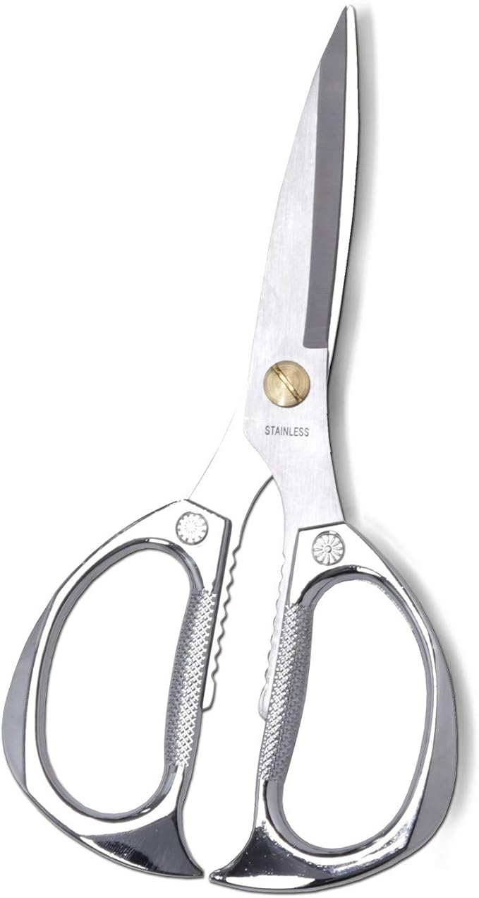 7.5in Stainless Steel Kitchen Scissors, Heavy Duty Shears for Chicken, Meat, Food, Vegetables, BBQ (Silver) - Image 7