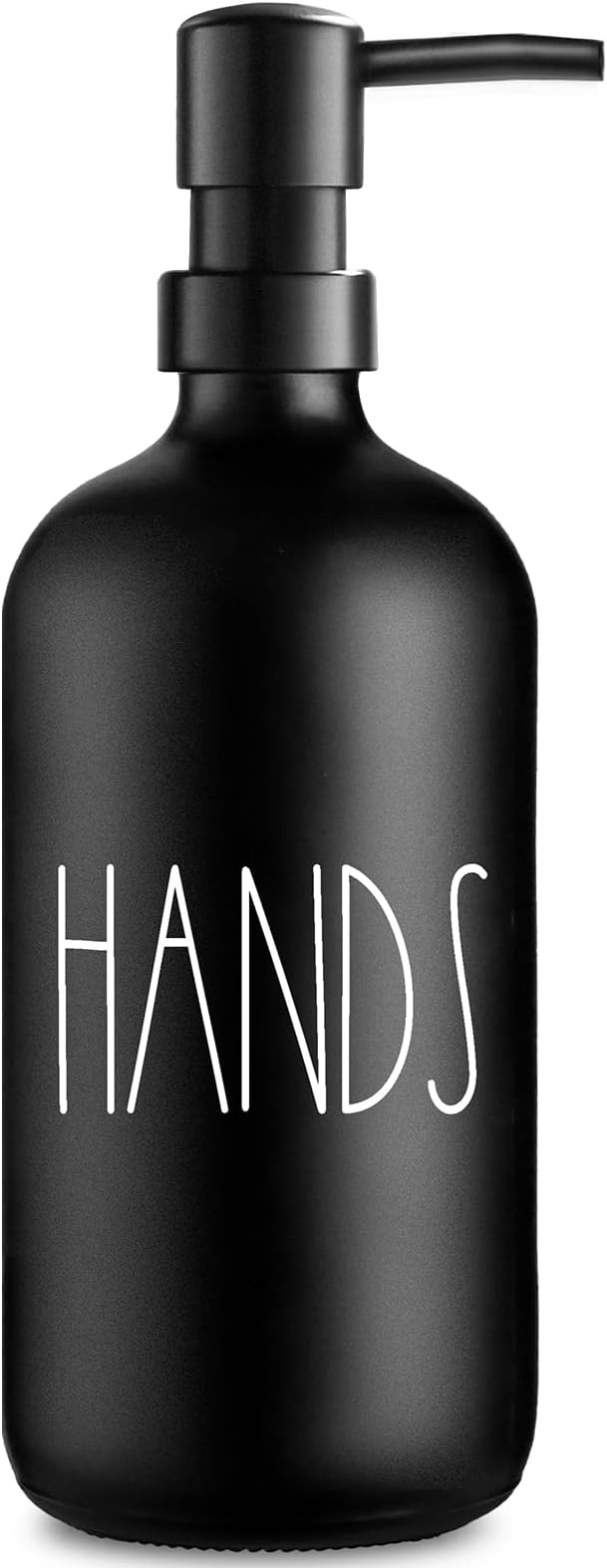 VIMERPA Hand Soap Dispenser, Matte Black Soap Dispenser for Bathroom, Glass Hands Liquid Dispenser with Plastic Pump, 17 Fl Oz Refillable Lotion Soap Bottle Container, Farmhouse Kitchen Decor by VIMERPA