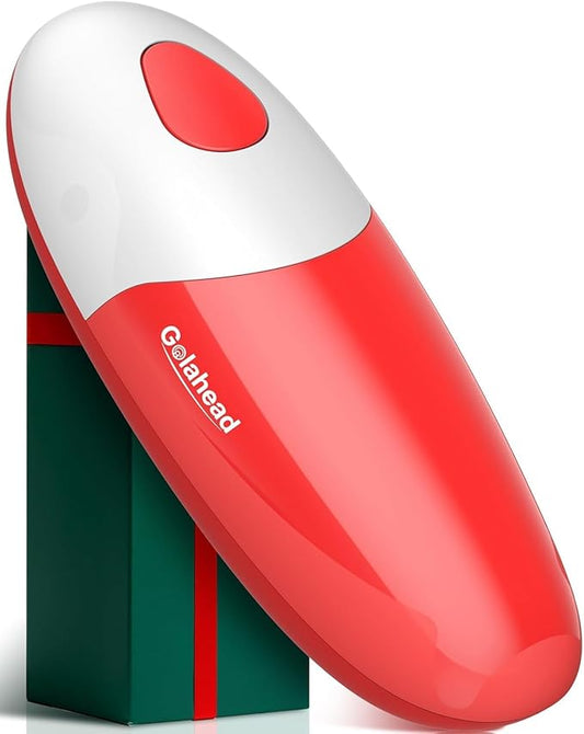 Handsfree One Touch Electric Can Opener, Smooth Edge Automatic Can Opener Fits All Can Sizes, Handheld Battery Operated Easy and Safe Kitchen Gadget for Seniors with Arthritis