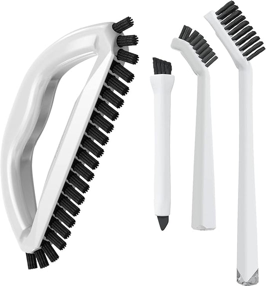Grout Cleaning Brush Set (4 Pcs) Heavy Duty Hand Grout Scrub Brush & Detail Cleaning Brush Set for Baseboards,Floor, Corners, Shower, Bath Tub & Tiles by TheCrownChoice