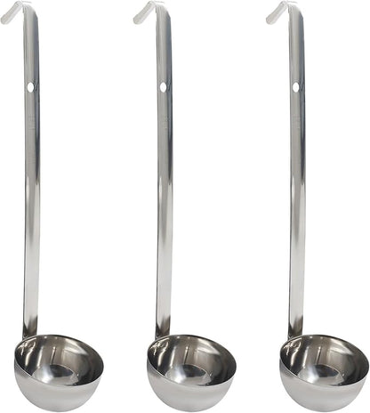 3 Oz Stainless Steel Ladle, 3 Pcs Sturdy Soup Ladle, 9" Long Handle Length for Stirring, Portioning and Serving Soup and Stew in Restaurants and Home (2.72" Bowl Diameter） by Auvotuis