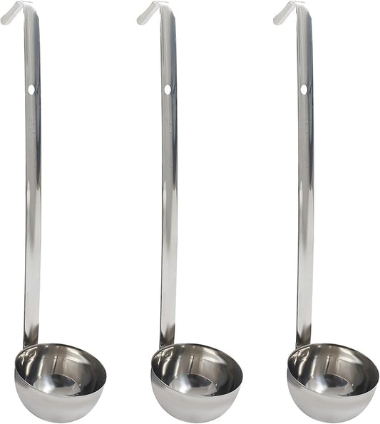 3 Oz Stainless Steel Ladle, 3 Pcs Sturdy Soup Ladle, 9" Long Handle Length for Stirring, Portioning and Serving Soup and Stew in Restaurants and Home (2.72" Bowl Diameter） by Auvotuis