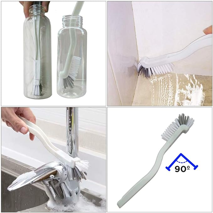 Multi-Purpose Scrub Brush Set - 4 Pack Kitchen Cleaning Brushes with Stiff Bristles for Dishes, Pots, Pans, Sink & Bottles - Dish Brush with Ergonomic Handle - Image 5