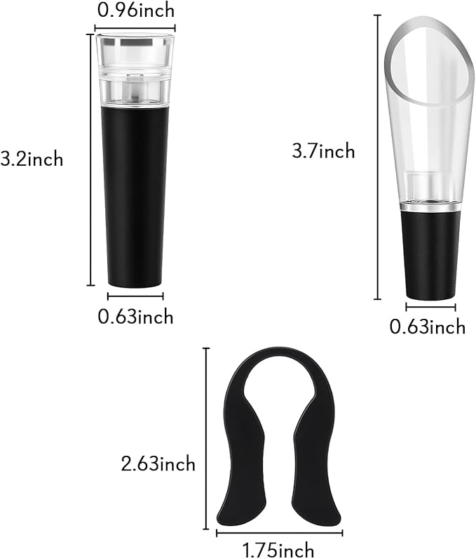 KORCCI Multifunctional Wine Bottle Opener Gift Set - Heavy-Duty Zinc Alloy Wing Corkscrew, Foil Cutter, Vacuum Stopper & Aerator Pourer for Kitchen, Bar, Restaurant, Bartenders - Image 4
