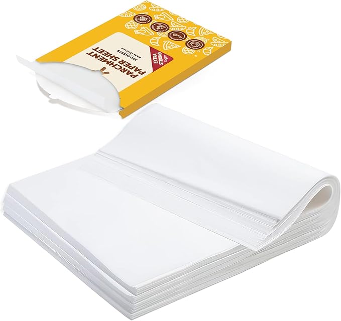 Katbite Parchment Paper, Heavy Duty 12x16 inches Baking Paper, 300 Sheets Oil-proof and Non-stick Parchment Paper Sheets Perfect for Air Fryer, Grilling,Cooking and Wrapping [Extra Strong Series]