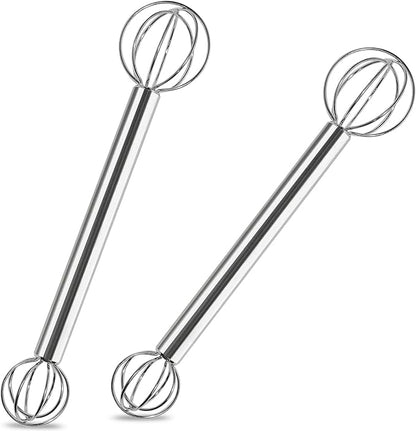 Stainless Steel Measuring Whisk, Double-Ended Whisk with 15ml & 30ml for Precise Mixing, Miso, Sauces & Batter, 2 Pack by Webake