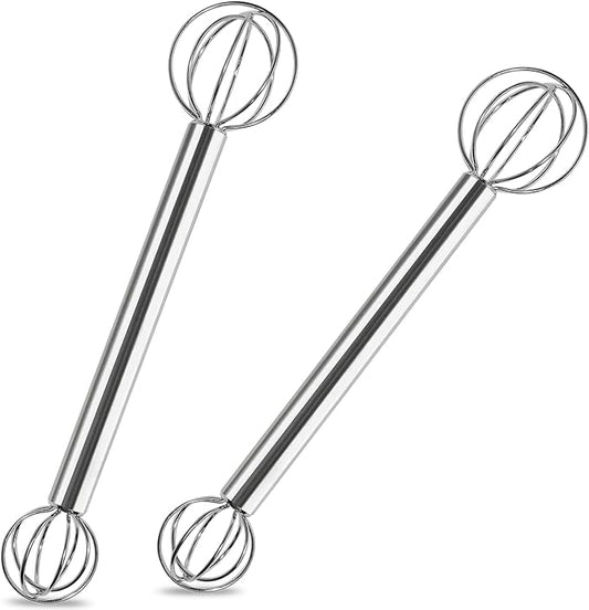 Stainless Steel Measuring Whisk, Double-Ended Whisk with 15ml & 30ml for Precise Mixing, Miso, Sauces & Batter, 2 Pack by Webake
